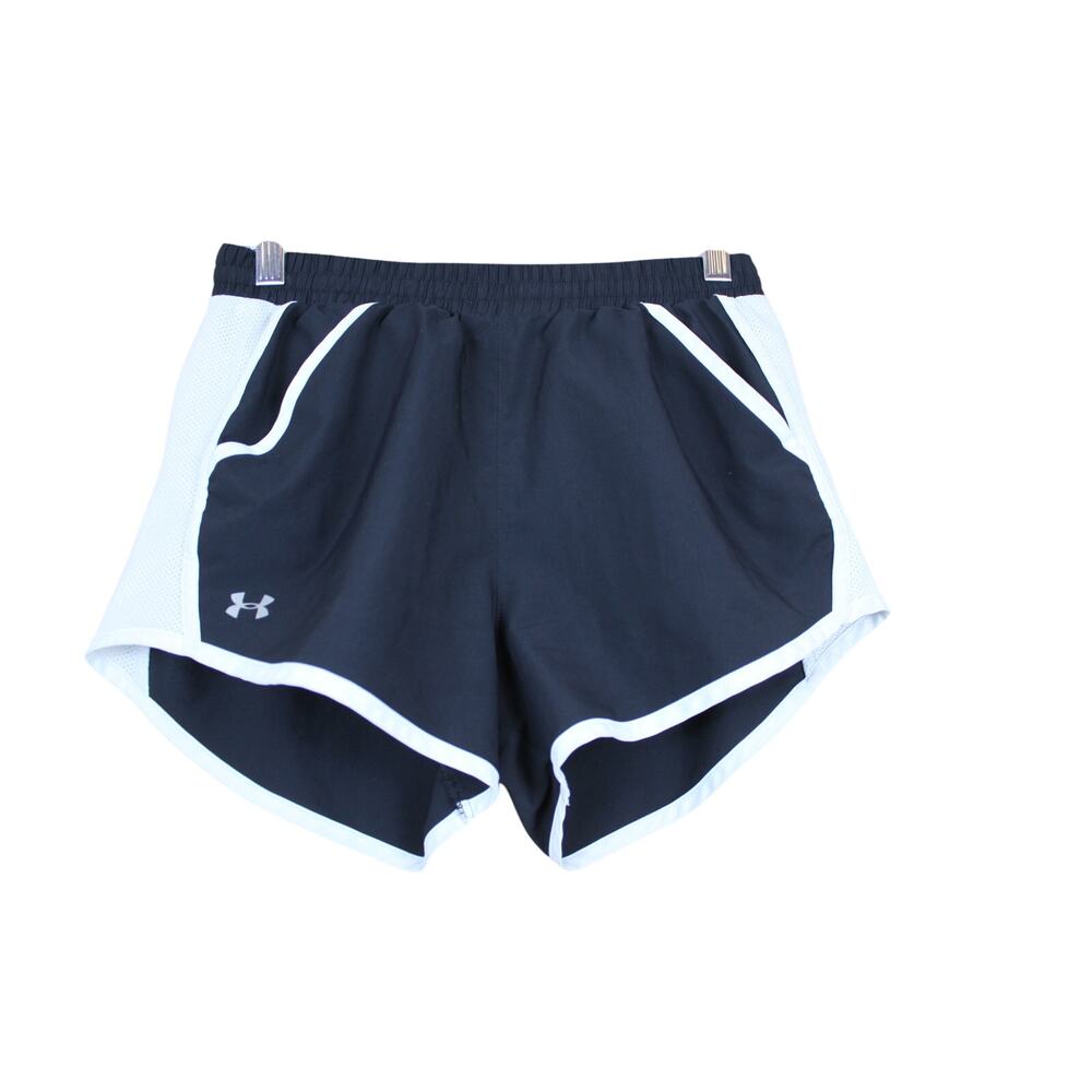 Under Armour Heat Gear Loose Black & White Lined Athletic Shorts Size XS